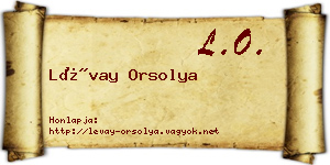 Lévay Orsolya névjegykártya